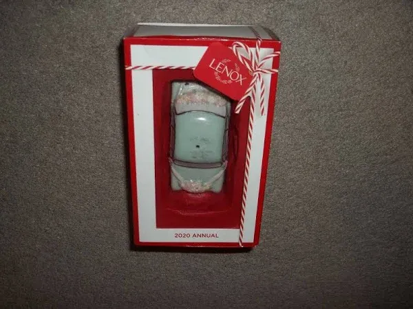 Lenox 2020 Just Married Vintage Car Ornament, Porcelain, 0.45 LB, Multi