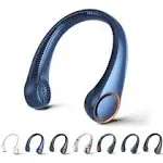 Portable Neck Fan, Hands Free Bladeless Fan, 360° Cooling Personal Blue