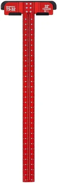 Woodpeckers T Square, 12 Inch, Precision Woodworking T-Square Ruler, Built-in Edge Support, Scribing & Shelf Pin Guides, Rack-It Mount, Made in USA