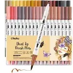 Ohuhu Maui 36ct Skin Tone Brush/Fineliner Dual Tip Water Based Markers Y30-80600-46