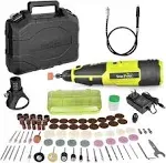 12V Cordless Rotary Tool Kit, 7 Speeds, 77 Accessories, 2 Attachments, Flex Shaf