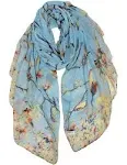 GERINLY Women's Lightweight Birds Florals Scarf