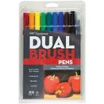 Tombow Dual Brush Pens, Bright Palette Colors - Set of 10