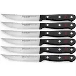 Wusthof Gourmet Stainless Steel Six Piece Steak Knife Set, Authorized Dealer