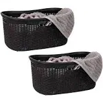 Mind Reader Set of 2 40L Ventilated Laundry Basket Black