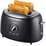 Brentwood Appliances TS-270BK Cool-Touch 2-Slice Retro Toaster with Extra-Wide Slots (Black)