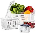 Prep & Savour 3Piece Set Fresh Produce Vegetable Fruit Storage Containers