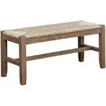 Alaterre Newport 40" Wood Bench with Rush Seat