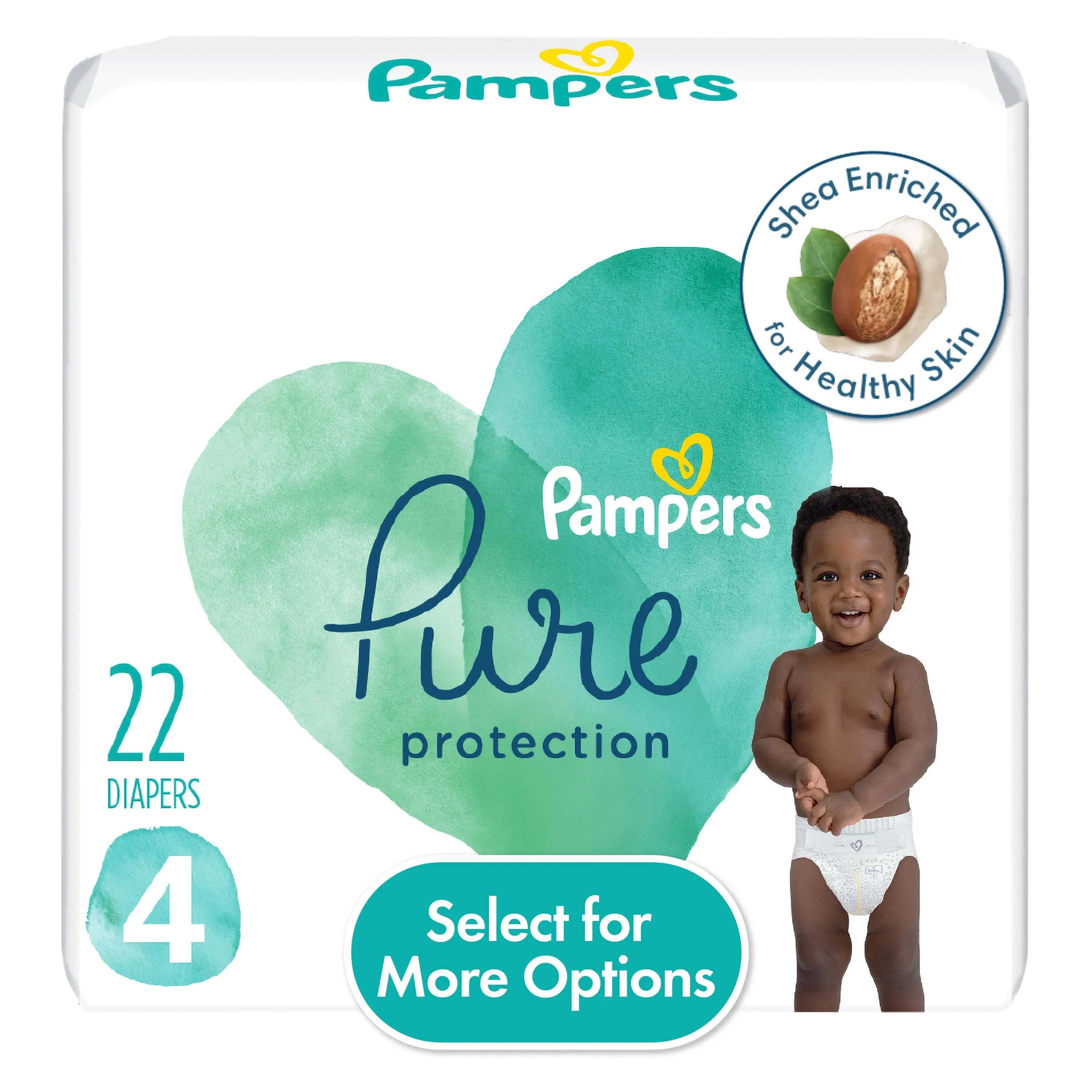 Pampers Pure Protection Diapers, 1 (8-14 lb), Super Pack - 82 diapers