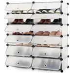 Costway Shoe Rack 12-Cube DIY Plastic Shoe Cabinet Multi Use Modular - See Details