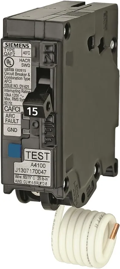 Siemens QAF 15-amp 1-Pole Combination Arc Fault Circuit Breaker | QA115AFCP