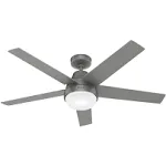 Hunter 52-Inch Aerodyne Matte Silver Ceiling Fan with LED Light