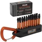 Railer 20pc Screwdriver Bit Set - Premium S2 Steel 2" Phillips, Robertson Square, Torx & Flat Head Impact Driver Bit Set With A Storage Bit Holder & Carabiner