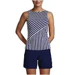 Lands' End Women's High Neck Modest Tankini Swimsuit Top with UPF 50