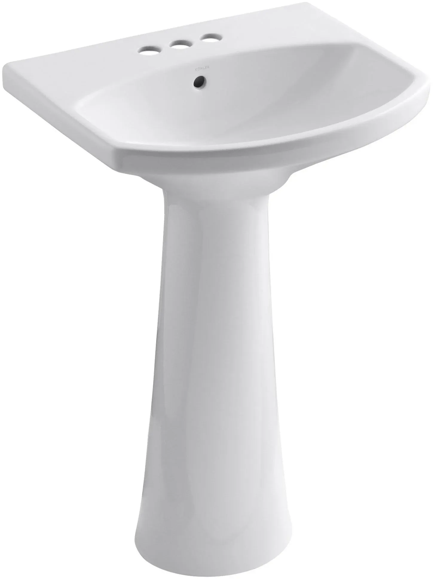 Kohler K-2362-4-0 Cimarron Pedestal Bathroom Sink with 4" Centerset Faucet Holes White