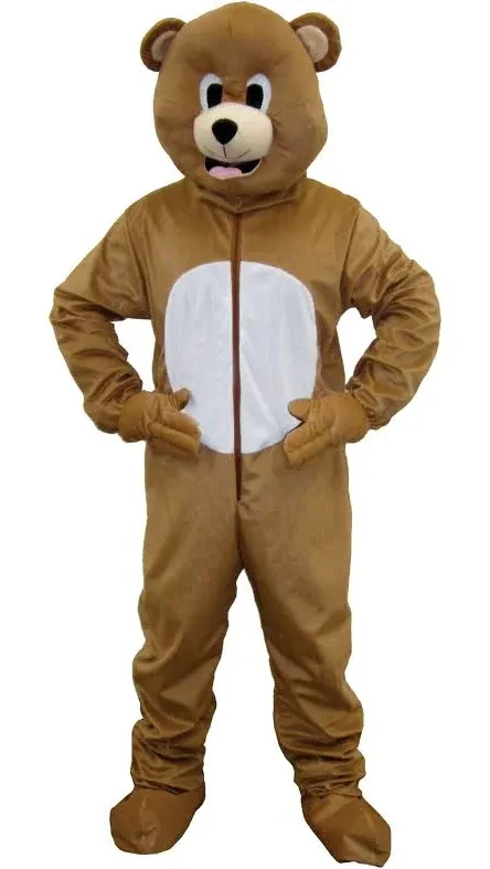 Dress Up America Bear Mascot, Brown, Adult One Size