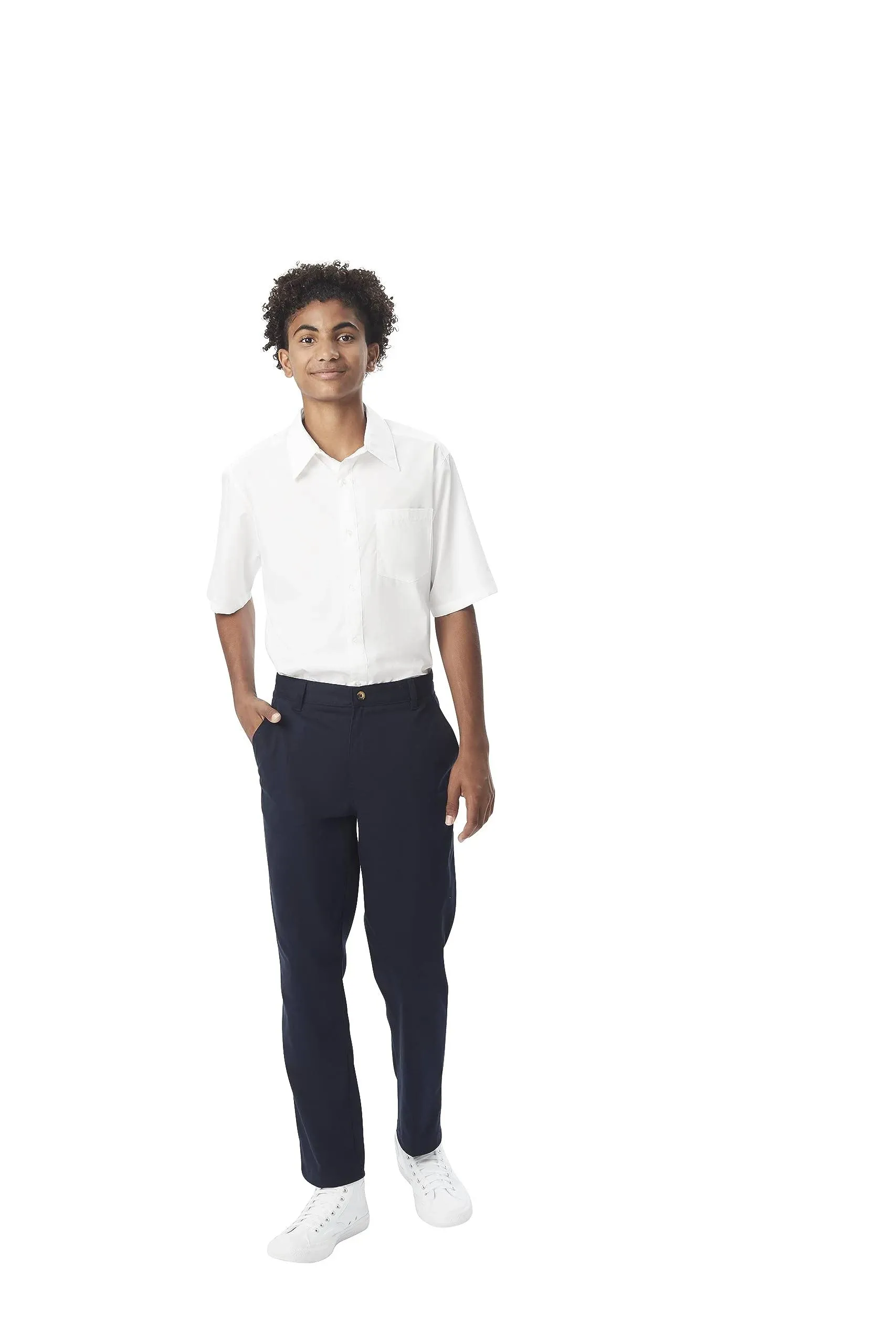 French Toast Boys' Straight Fit Stretch Twill Chino Pant