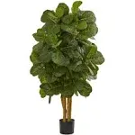 Nearly Natural 4 ft. Fiddle Leaf Fig Artificial Tree