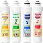 AFC Brand Model # AFC-B4-RO-CMBPK 4-Stage Reverse Osmosis Water Filters Replacement Kit, Compatible with Brio MISEDQ5M, MI4PKRO, MIGACQ- Made in USA 7Pk - AFC-B4-RO-CMBPK-1Y