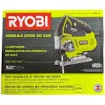 Ryobi JS481LG 4.8 Amp Corded Variable Speed T-Shank Orbital Jig Saw w/ Onboard LED Lighting System