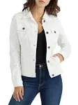 Women&#x27;s Stretch Denim Jacket White