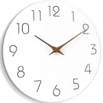 Mosewa 12 Inch Silent Non Ticking Wood Wall Clock