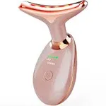 MCSYPOAL 7-in-1 Deplux Face Neck Massager for Daily Skin Care Routine Portable Facial Massager Skin Care Tool Rose Gold