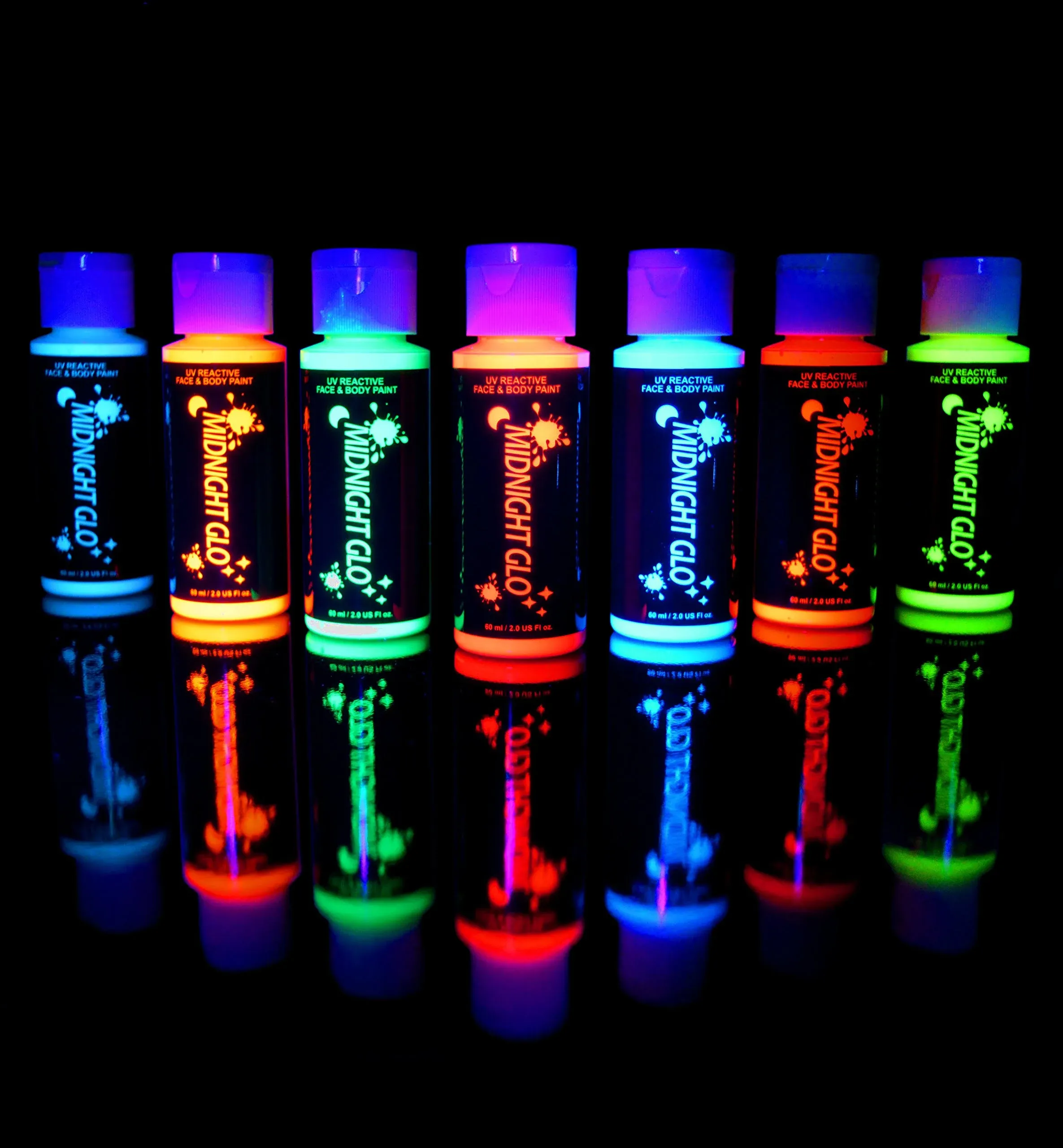 Neon Face and Body Paint - Glows Under UV/Black Light - Made In USA