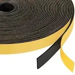 Yotache Adhesive Foam Tape Weather Stripping (.50) 1/2 inch Wide x 1/16 inch Thick Black, Seal Gasket for Speaker, Door Insulation, Soundproofing