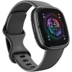 Fitbit Sense 2 Advanced Health and Fitness Smart Watch (Grey/Graphite) with Manage Stress, ECG, SpO2, GPS, 2 Sizes Bands, Bundle with Charger Dock, Wall Adapter, 2 Screen Protectors & PremGear Cloth