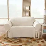 Cotton Duck One Piece Loveseat Slipcover | Relaxed Fit | Corner Ties | 100% Cotton | Machine Washable