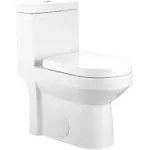 GALBA Small Toilet 24.5" Long X 13.5" Wide X 28.5" High Inch 1-Piece 24" 25" Short Compact Bathroom Tiny Mini Commode Water Closet Dual Flush Shortest Projection Elongated Concealed Trapway