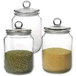 Maredash Glass Jars,Candy Jar with Lid for Household,Food Grade Clear Jars - 1/2 Gallon (3)