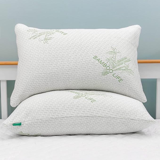 Elif Home Goods Shredded Memory Foam Bamboo Pillows King Size Pillow