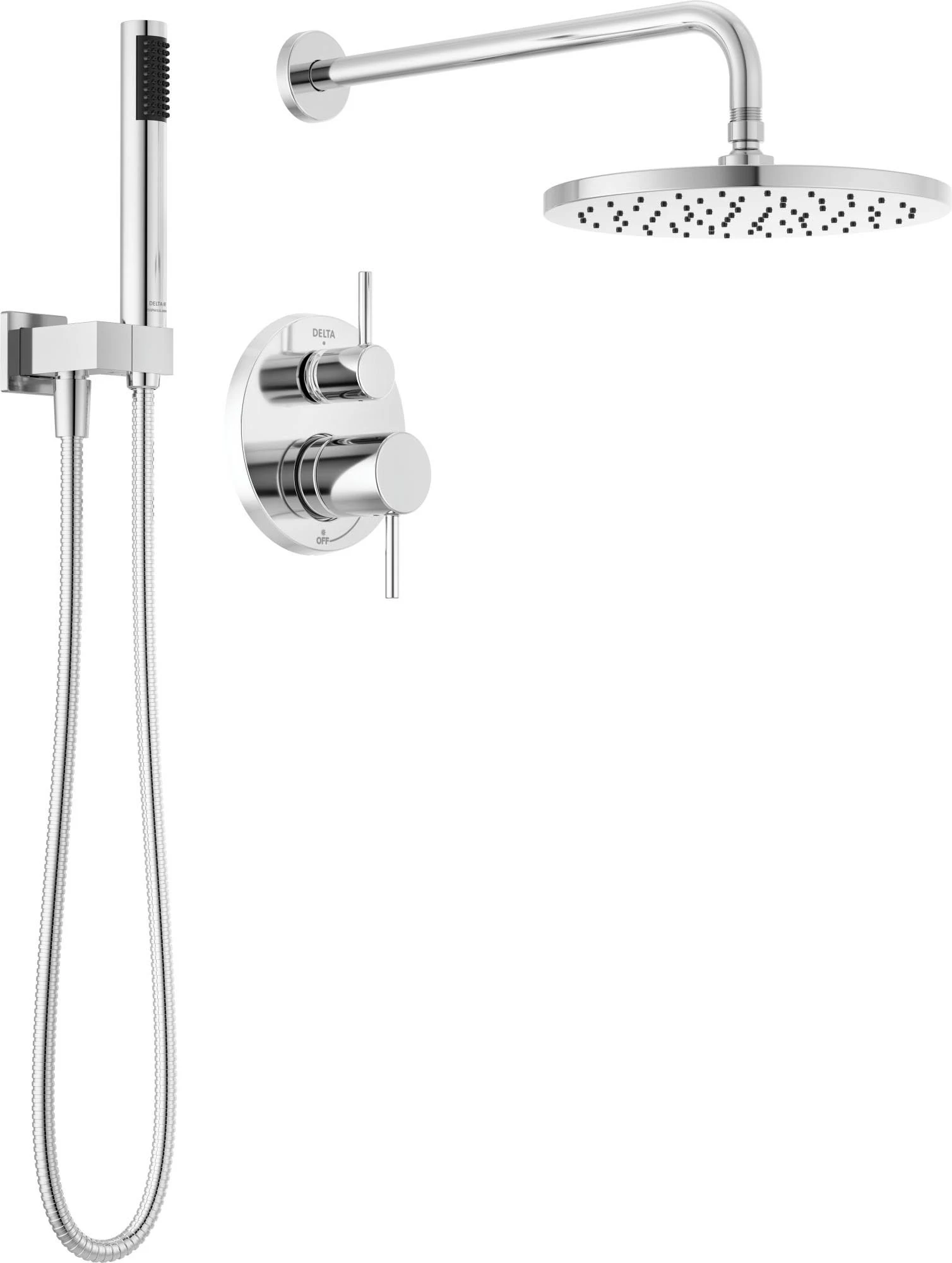 Delta Modern: Monitor 14 Series Shower with Raincan, Hand Shower & Rough Valve Matte Black