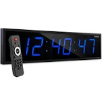 Ivation 36&#034; Large Digital Wall Clock, LED Digital Clock W/Timer &amp; Alarm, Blue