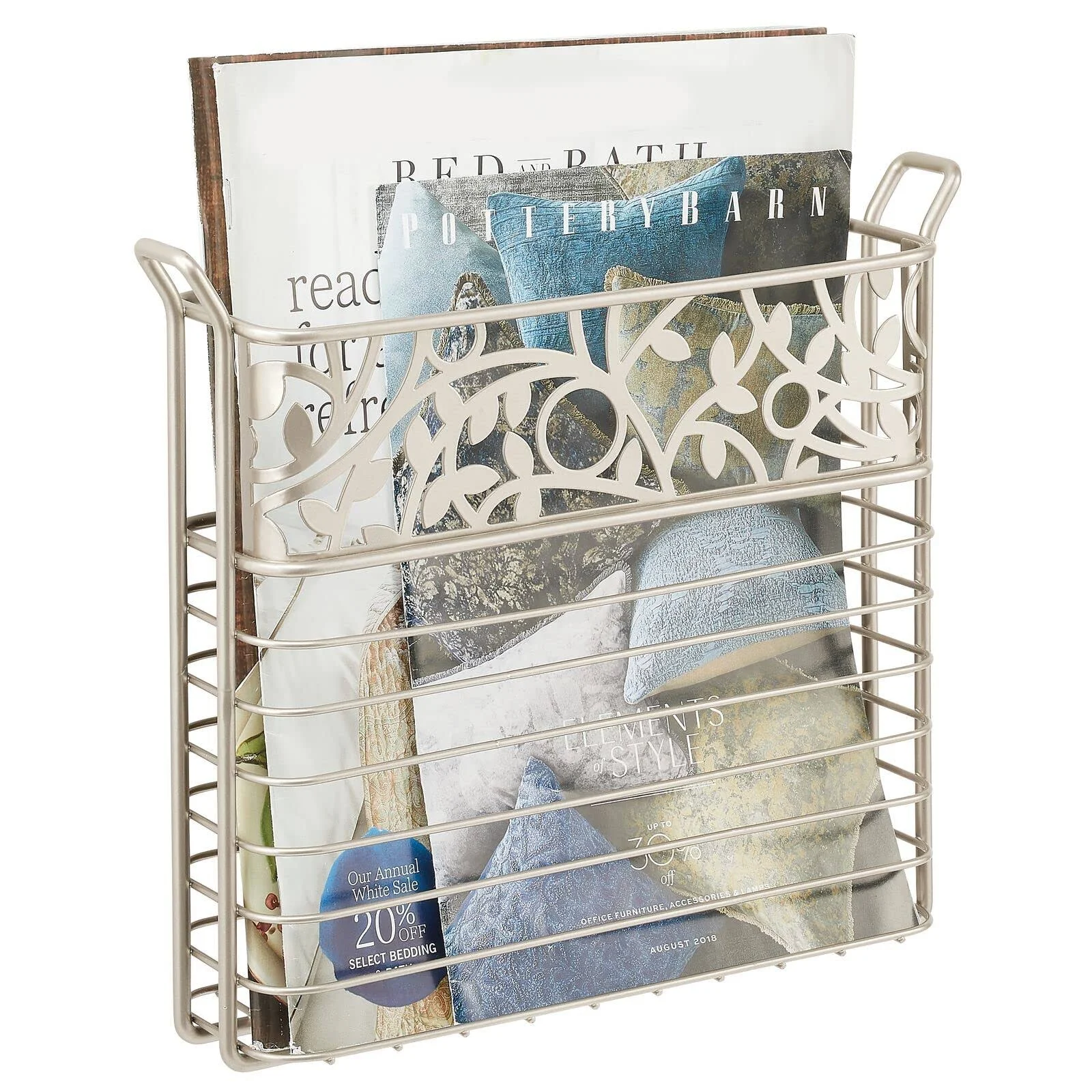 mDesign Metal Wall Mount Magazine Rack