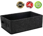 Long Gray Storage Baskets 14.8 x 10 x 5.1 Inch (Pack of 1) grey felt handles