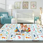 Gimars XL 0.6 inch Thickest Reversible Foldable Baby Play Mat, Waterproof Foam Floor Baby Crawling Mat, Portable Baby Playmat Fo