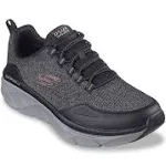 Skechers Men's D'Lux Walker 2.0 Walking Shoes | Black/Charcoal | Size 12