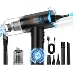 3 in 1 Compressed Air Duster& Mini Vacuum Cleaner& Hand Pump, 3-Gear Adjustable 100,000RPM Handheld Electric Air Duster Cordless, Portable Air Blower with LED Light for Car, PC, Keyboard