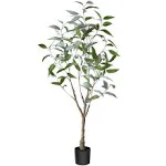 Artificial Eucalyptus Tree 6FT, Tall Fake Eucalyptus Tree Indoor, Large Faux Plants Artificial Silk Trees for Home Decor Outdoor Office Gift Ornaments, Set of 1