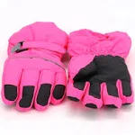  Kids Warm Gloves Winter Waterproof Snow Gloves for Ourdoor 7-10 years old Rose