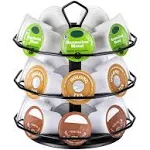 Flagship K Cup Holder Carousel 3 Tier for Keurig Pod Holder Metal DIY Install Small for K-Cup Storage Stand 21 K Pod Storage