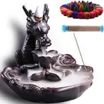 Dragon Incense Waterfall Burner Ceramic Backflow Incense Holder Set with Incense ...