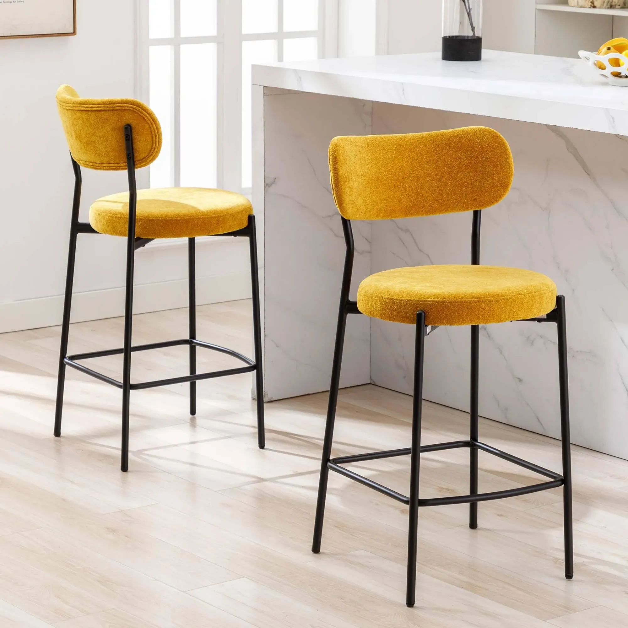 Duhome Counter Height Bar Stools for Kitchen Island,Upholstered Barstools with ...