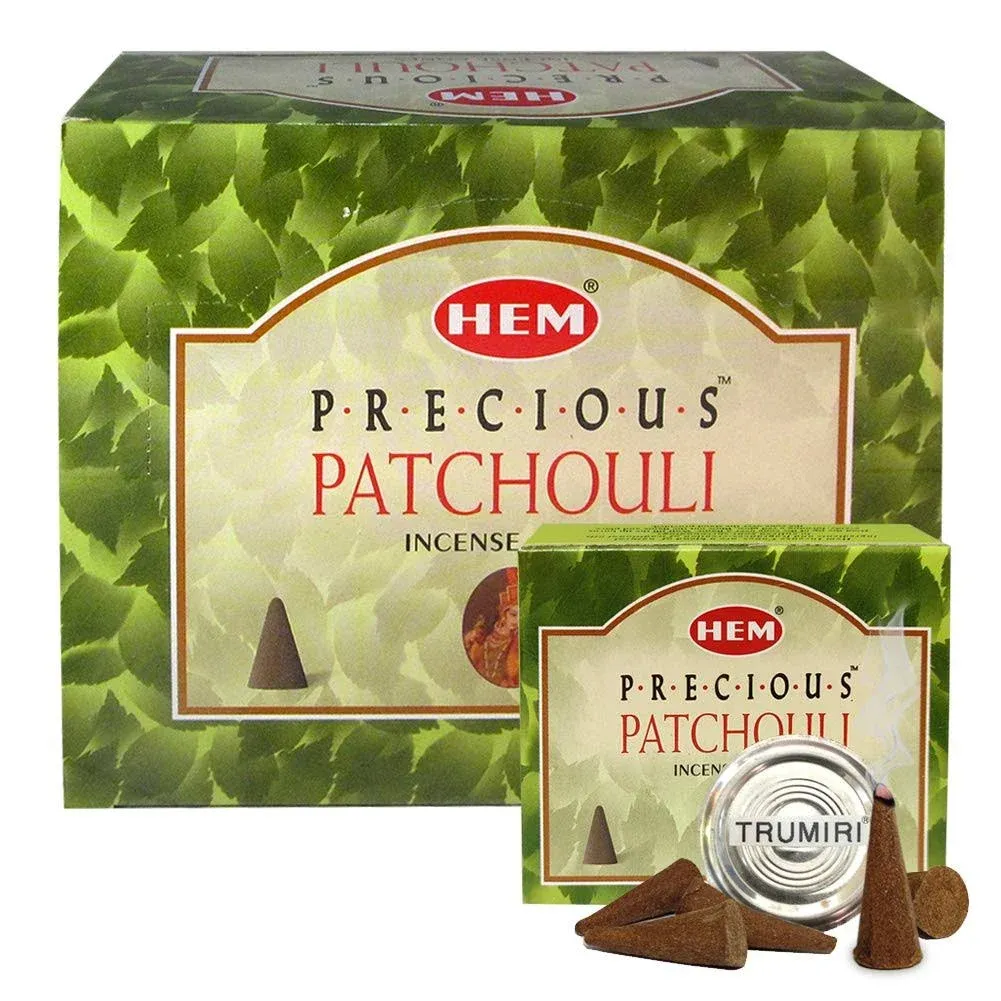 Precious Patchouli Incense Cones and Cone Incense Burner Bundle Insence Insense Hem Incense