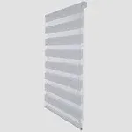 LUCKUP Corded Light Filtering Horizontal Window Shade Zebra Blinds 37.4 inch x 90 inch, Size: 37.4 x 90, White