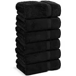 Chakir Turkish Linens | Hotel & Spa Quality 100% Cotton Premium Turkish Towels | Soft & Absorbent (6-piece Hand Towels, Black)