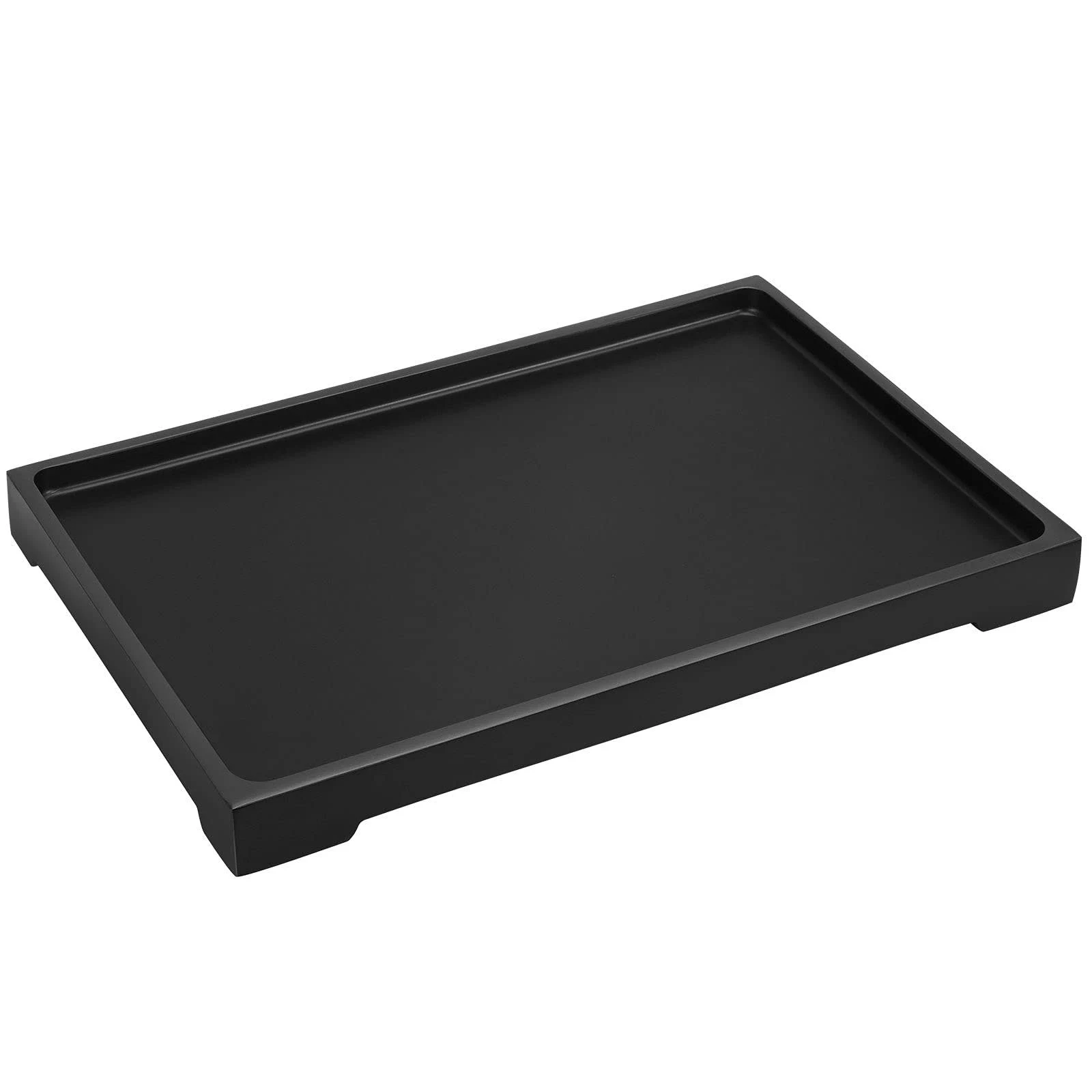 Luxspire Vanity Tray, Bathroom Tray Toilet Tank Storage Tray, Resin Kitchen Sink Trays, Vanity Countertop Organizer for Candles Soap Towel Perfume Holder Dish Decorative Serving Trays -Large- Black